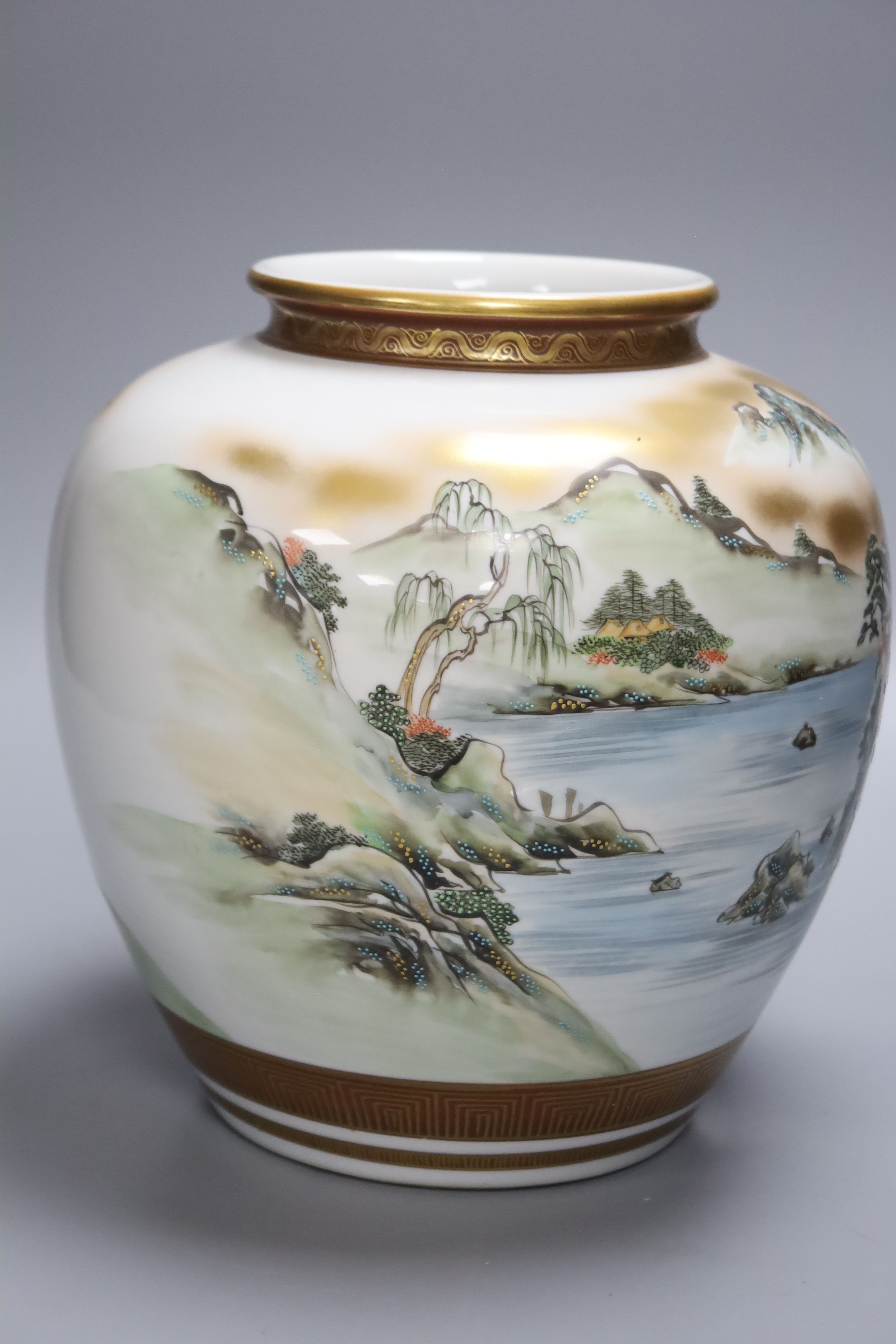 A Japanese Meiji period Kutani vase, height 24cm